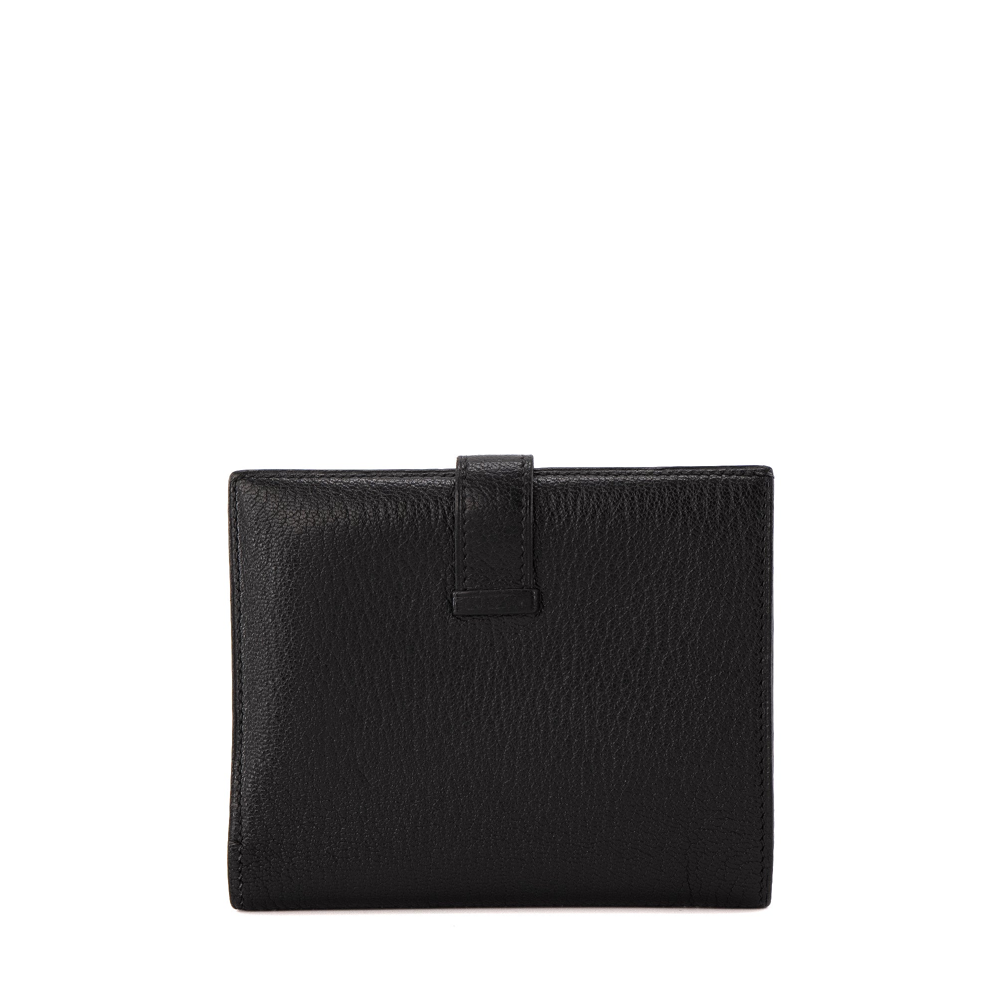 HERMÈS - Portefeuille Béarn Compact Hermès en cuir de chèvre noir