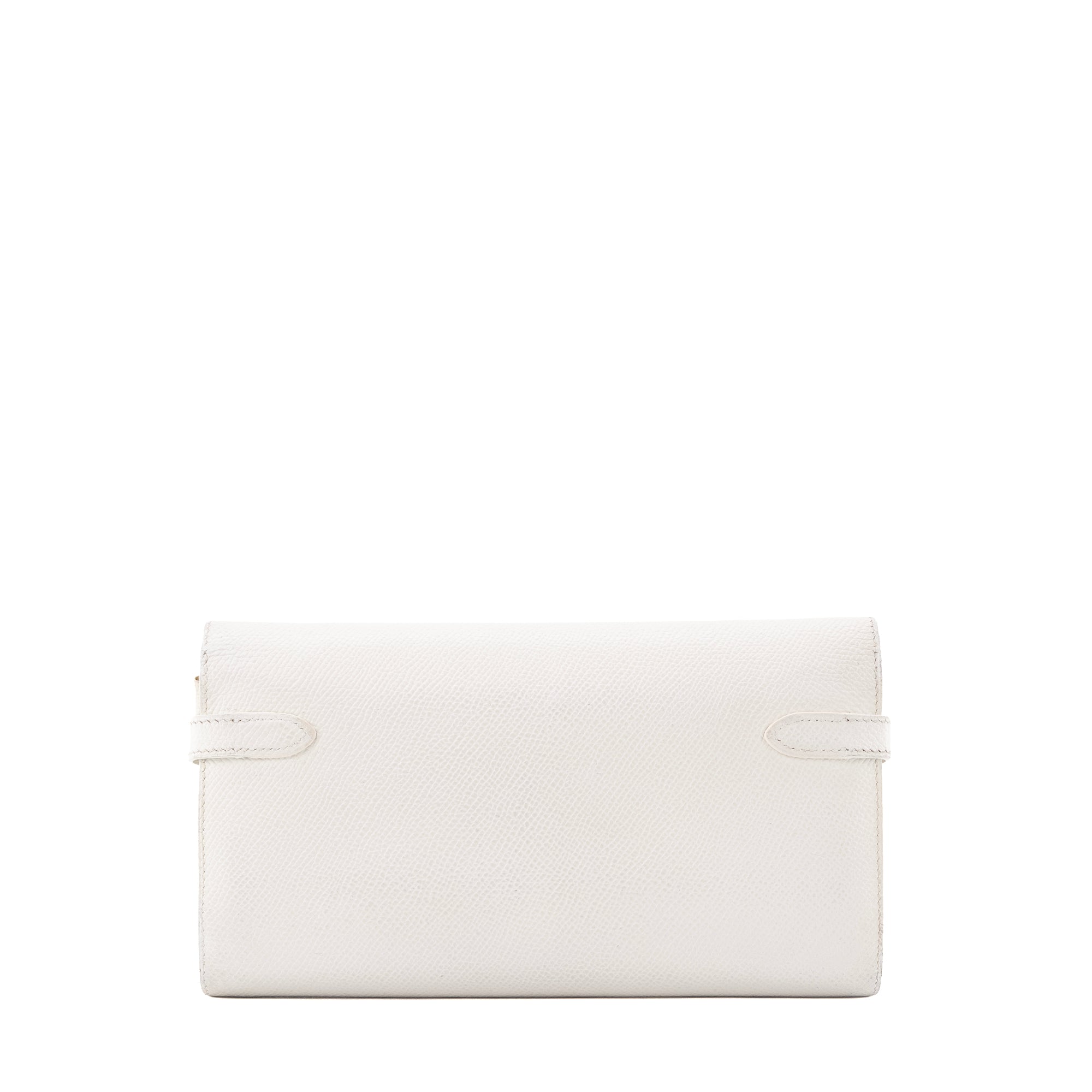 HERMÈS - Portefeuille Kelly Hermès en cuir epsom blanc