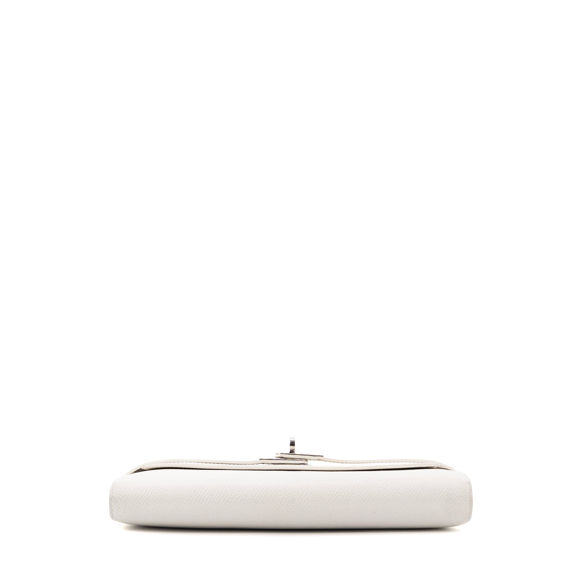 HERMÈS - Portefeuille Kelly Hermès en cuir epsom blanc