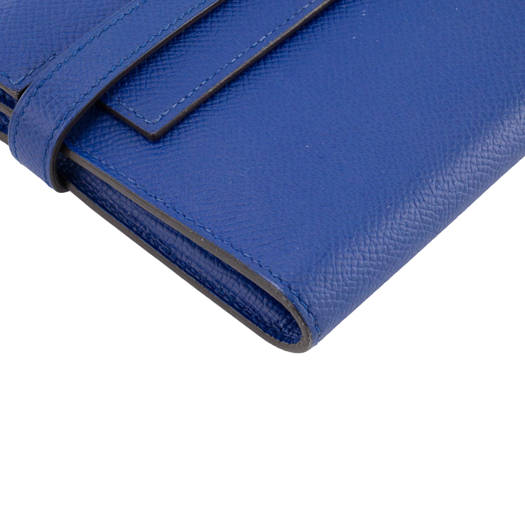 HERMÈS - Portefeuille Kelly Hermès en cuir epsom bleu marine
