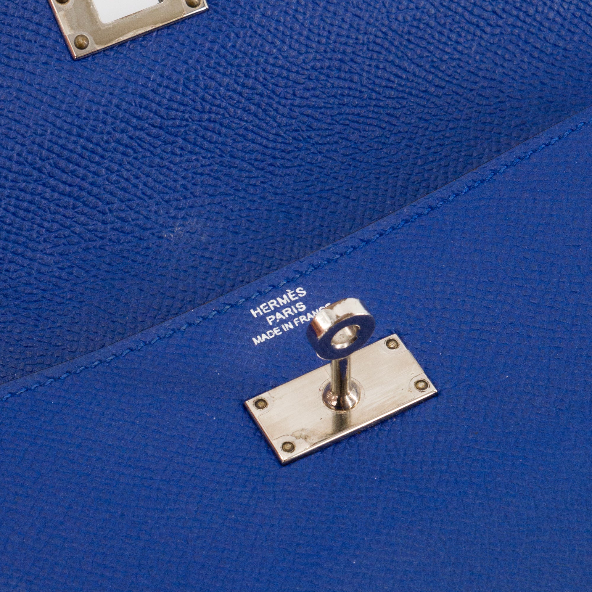 HERMÈS - Portefeuille Kelly Hermès en cuir epsom bleu marine