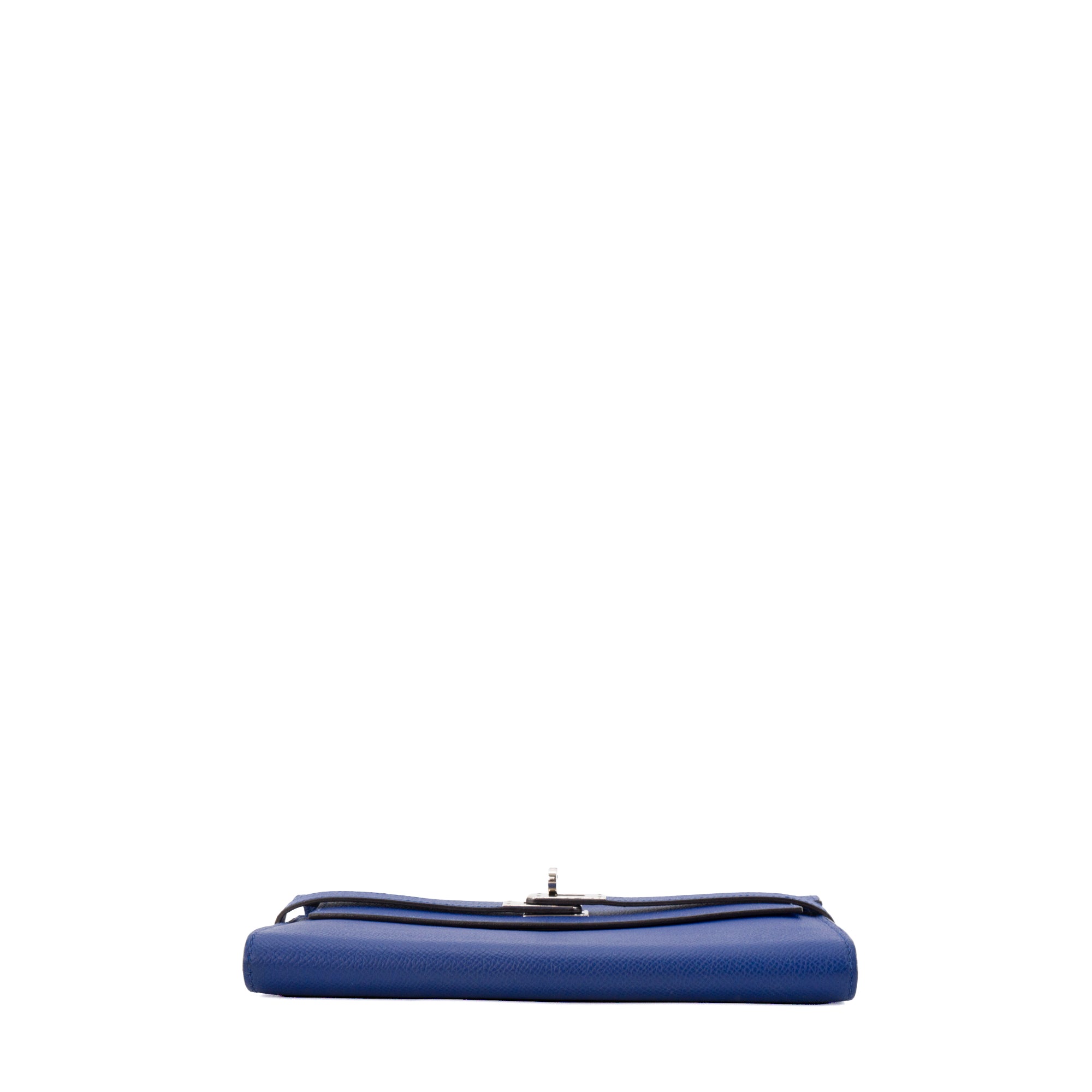 HERMÈS - Portefeuille Kelly Hermès en cuir epsom bleu marine