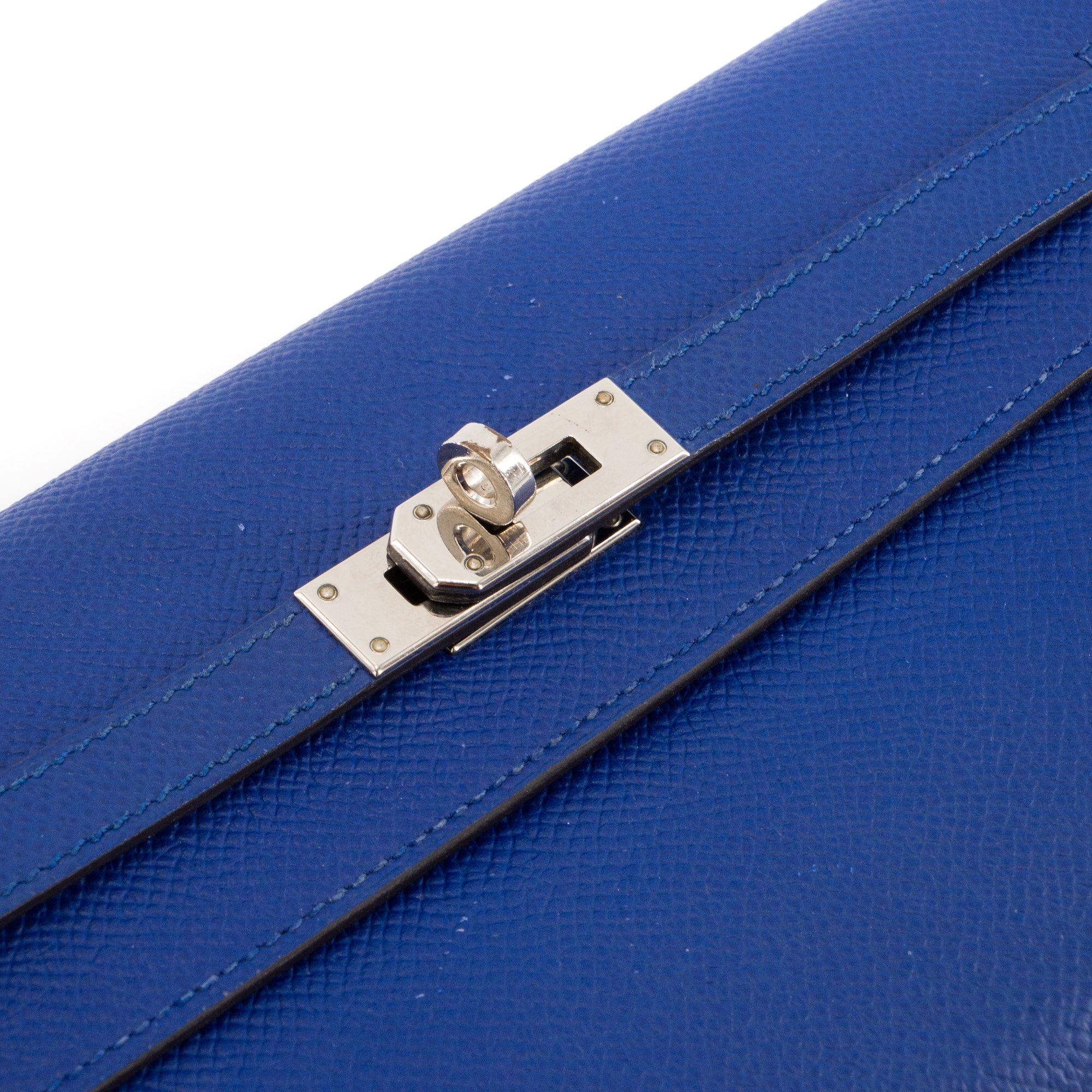 HERMÈS - Portefeuille Kelly Hermès en cuir epsom bleu marine