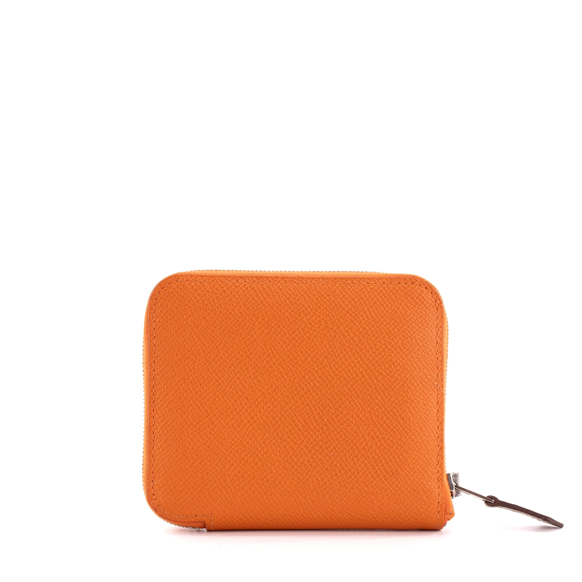 HERMÈS - Portefeuille Silk'In compact Hermès en cuir epsom orange