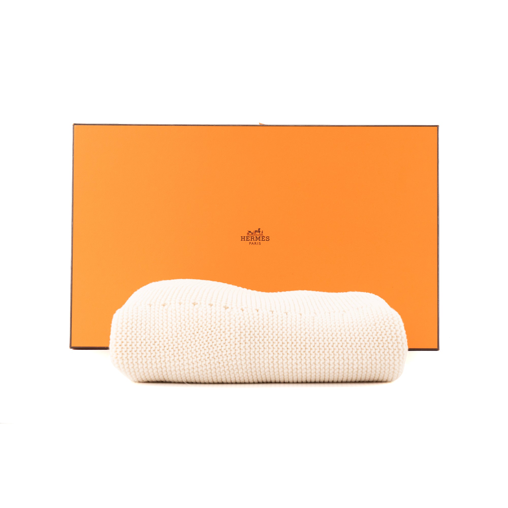 HERMÈS - Pull Hermès en maille circulaire de coton ivoire (T34)