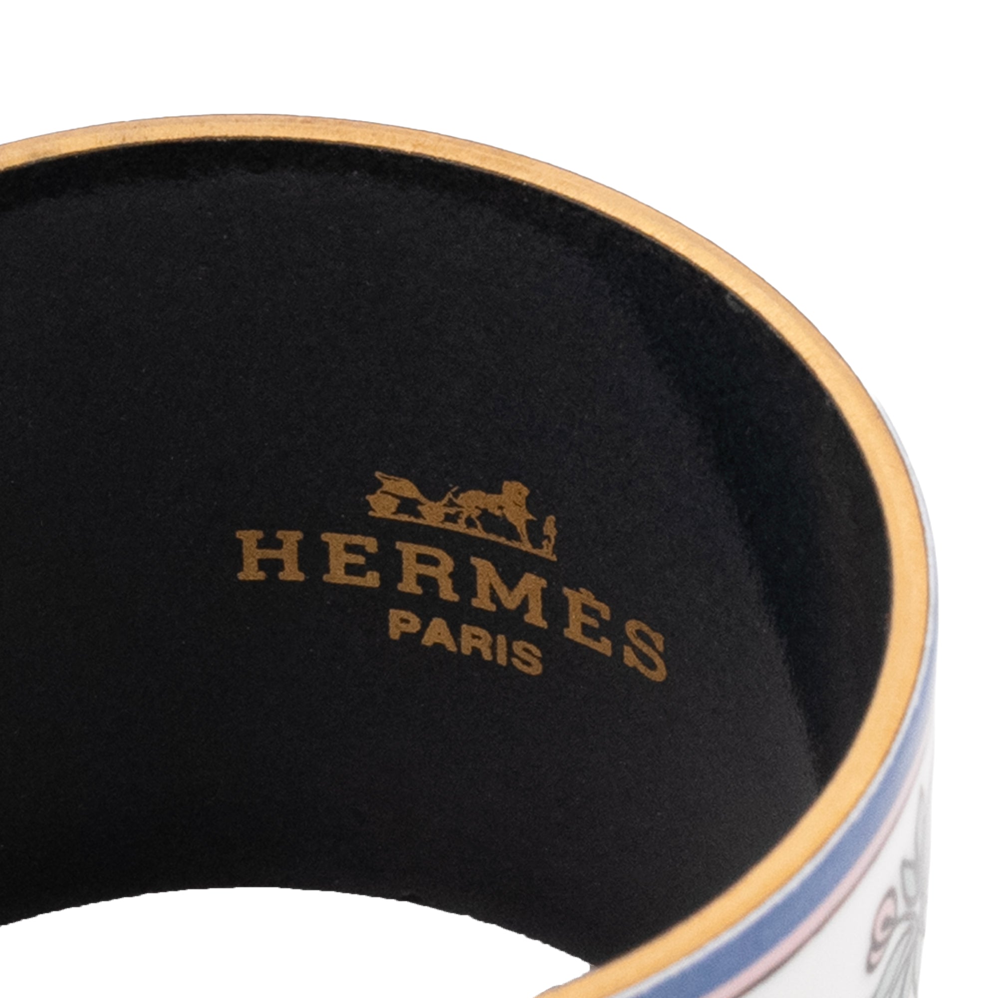 HERMÈS - Quatre Ronds de serviette Les Léopards Hermès en émail multicolore