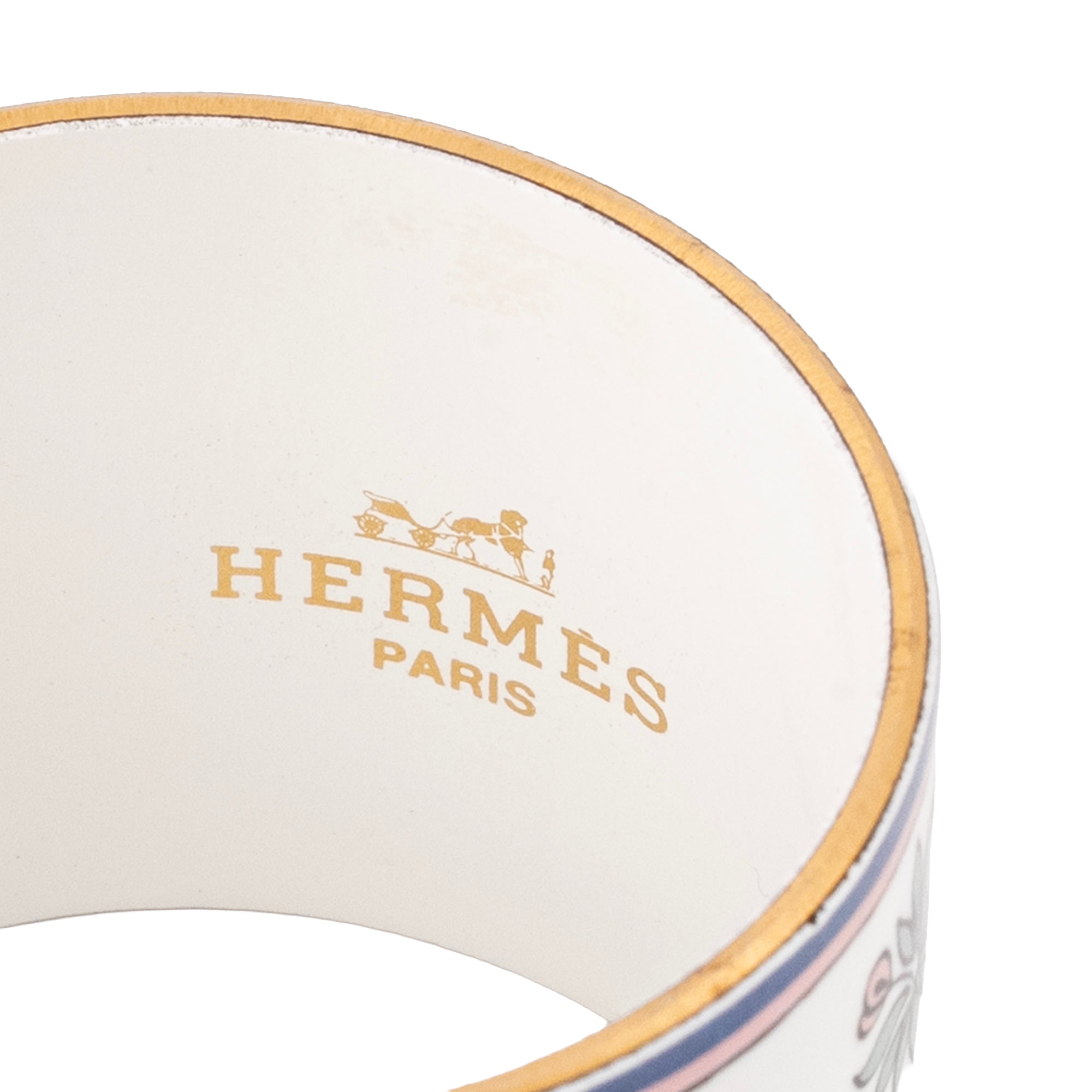 HERMÈS - Quatre Ronds de serviette Les Léopards Hermès en émail multicolore