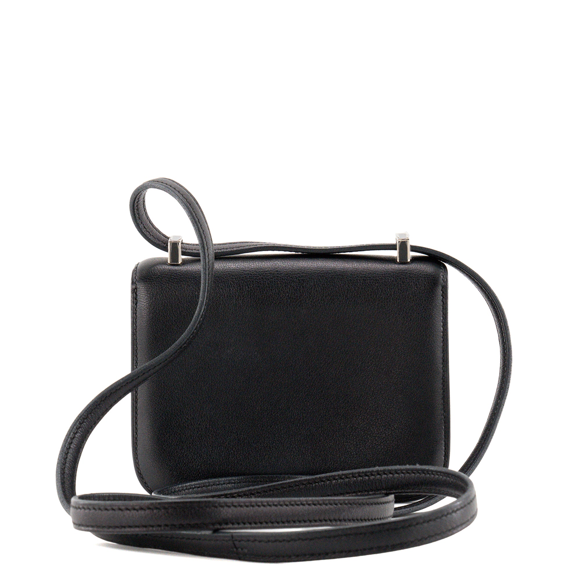 HERMÈS - Sac à bandoulière Constance 14 micro Hermès en cuir swift noir