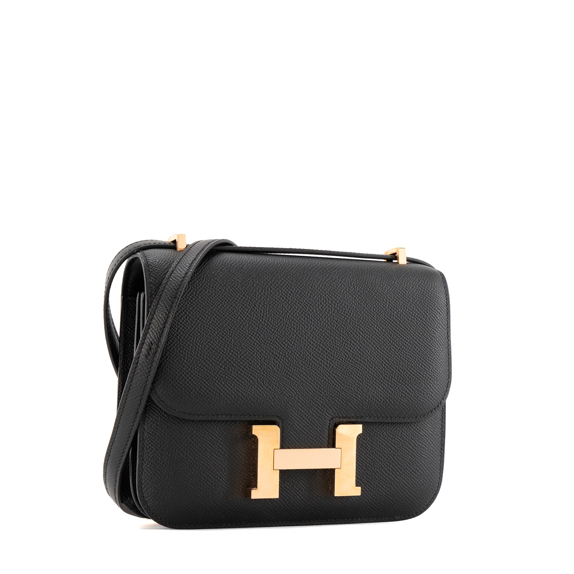 HERMÈS - Sac à bandoulière Constance 18 Hermès en cuir epsom noir