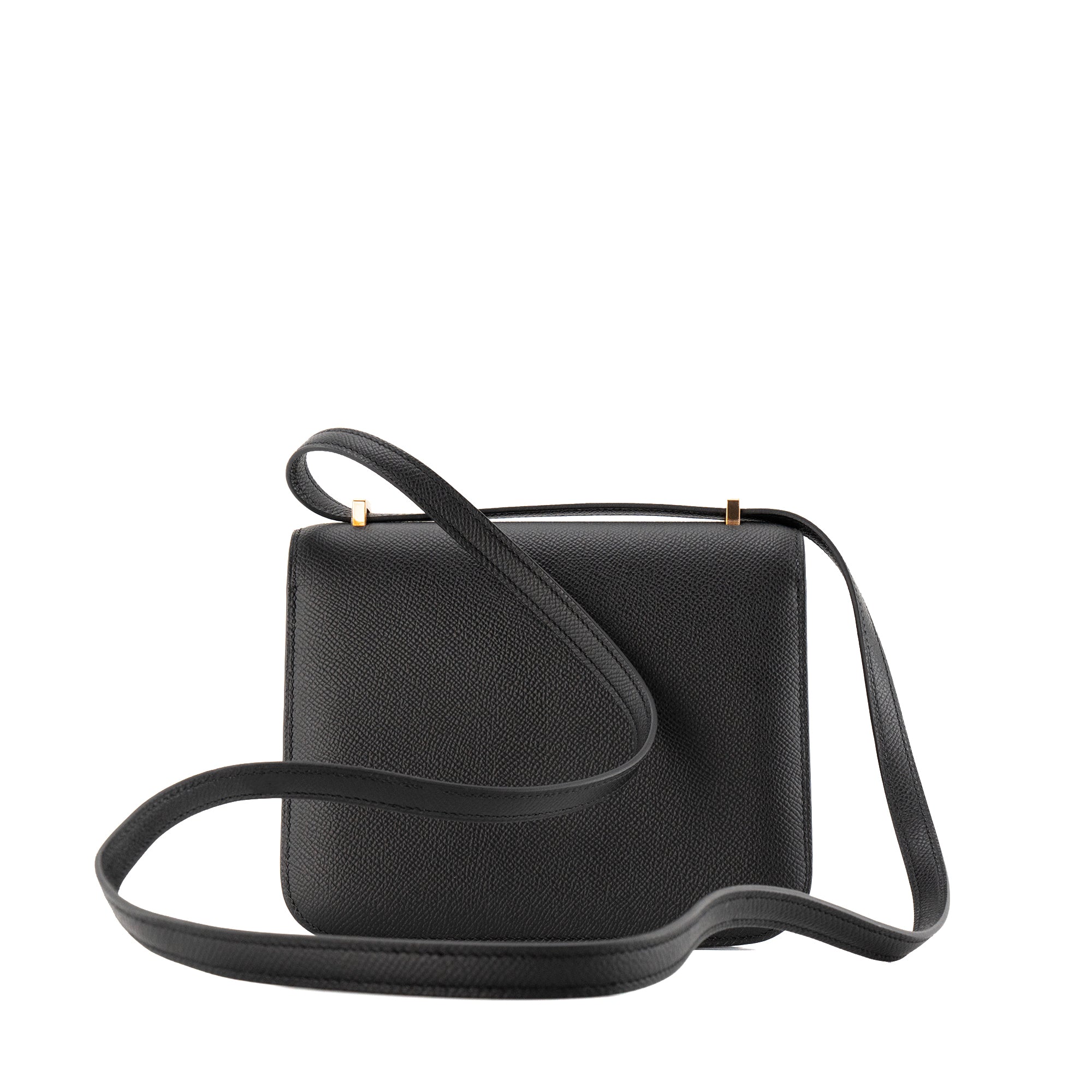 HERMÈS - Sac à bandoulière Constance 18 Hermès en cuir epsom noir