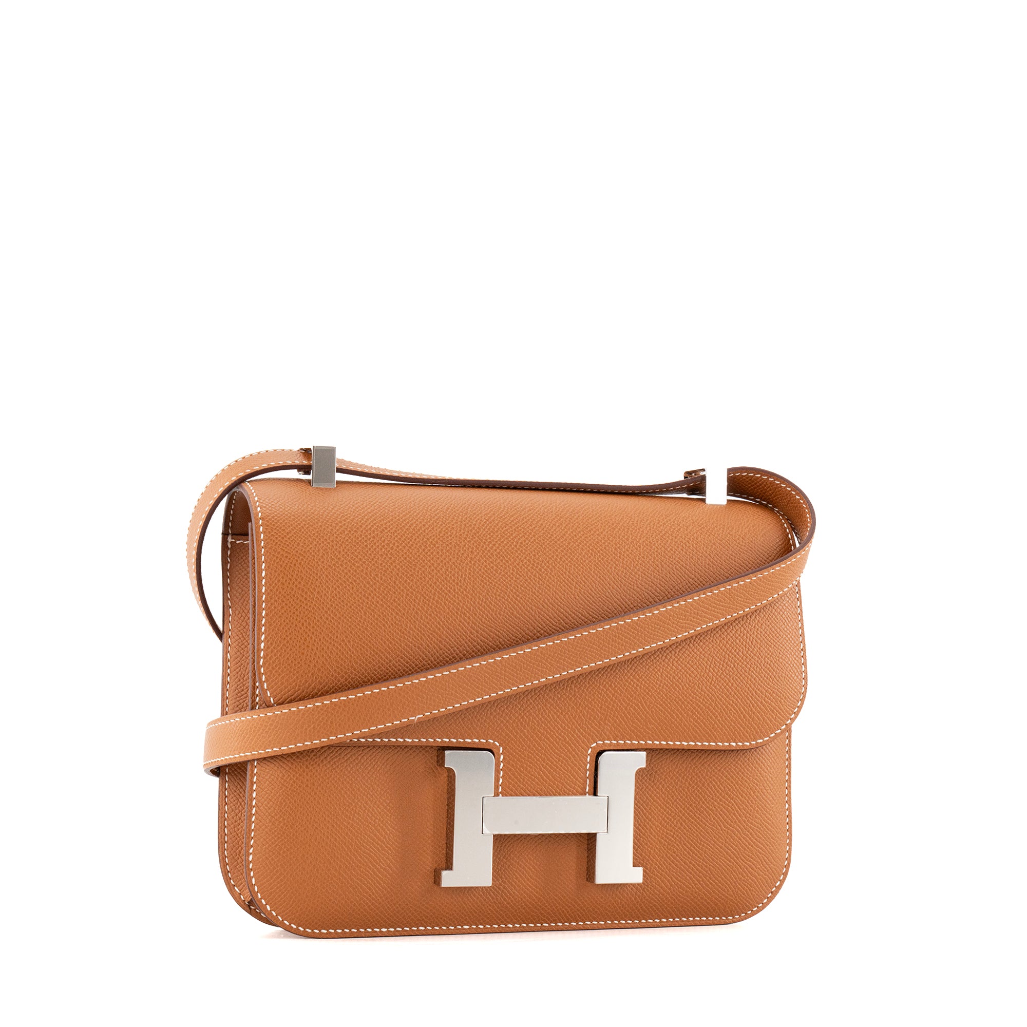 HERMÈS - Sac à bandoulière Constance 24 Hermès en cuir de veau espom gold