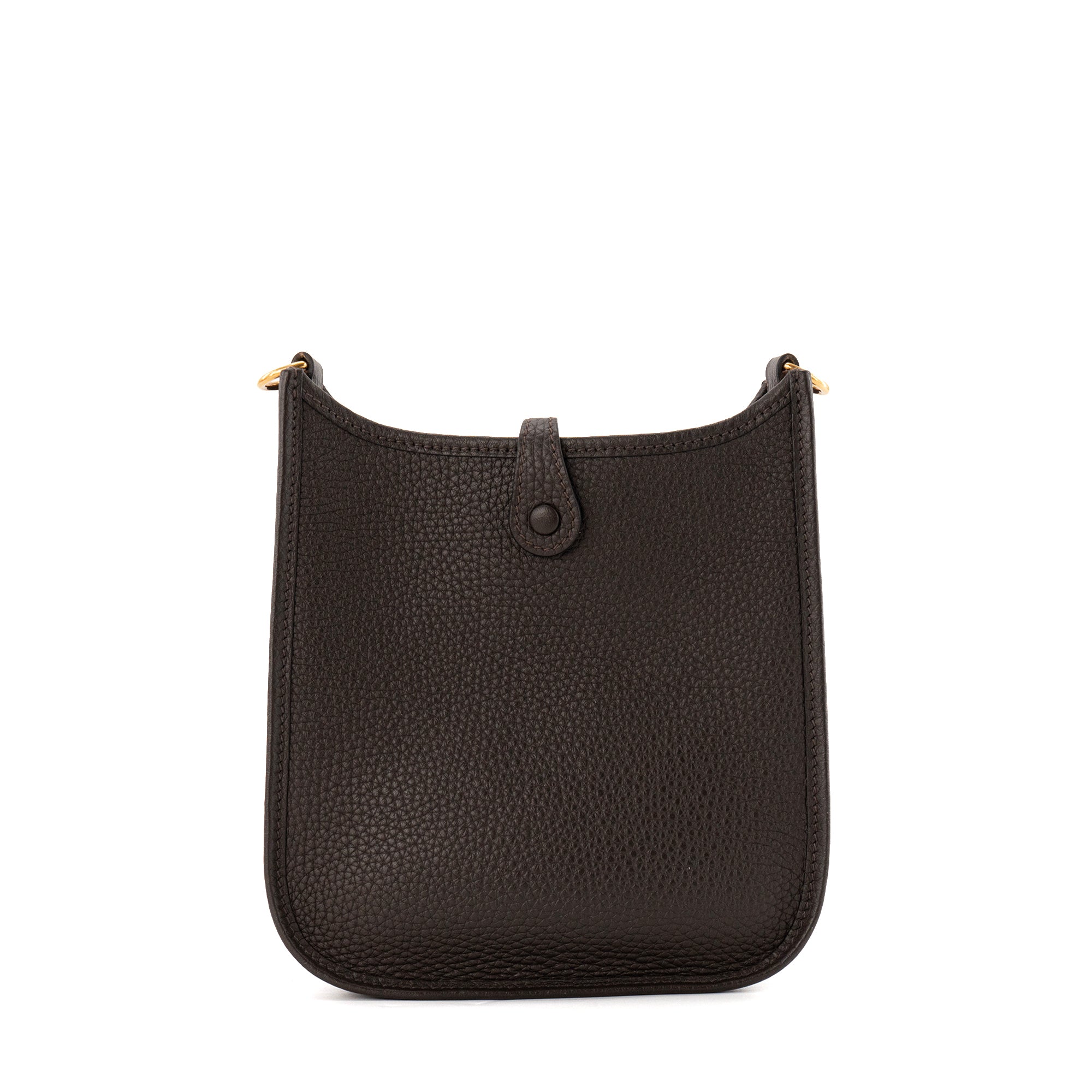 HERMÈS - Sac à bandoulière Evelyne 16 Mini Hermès en cuir clémence ébène