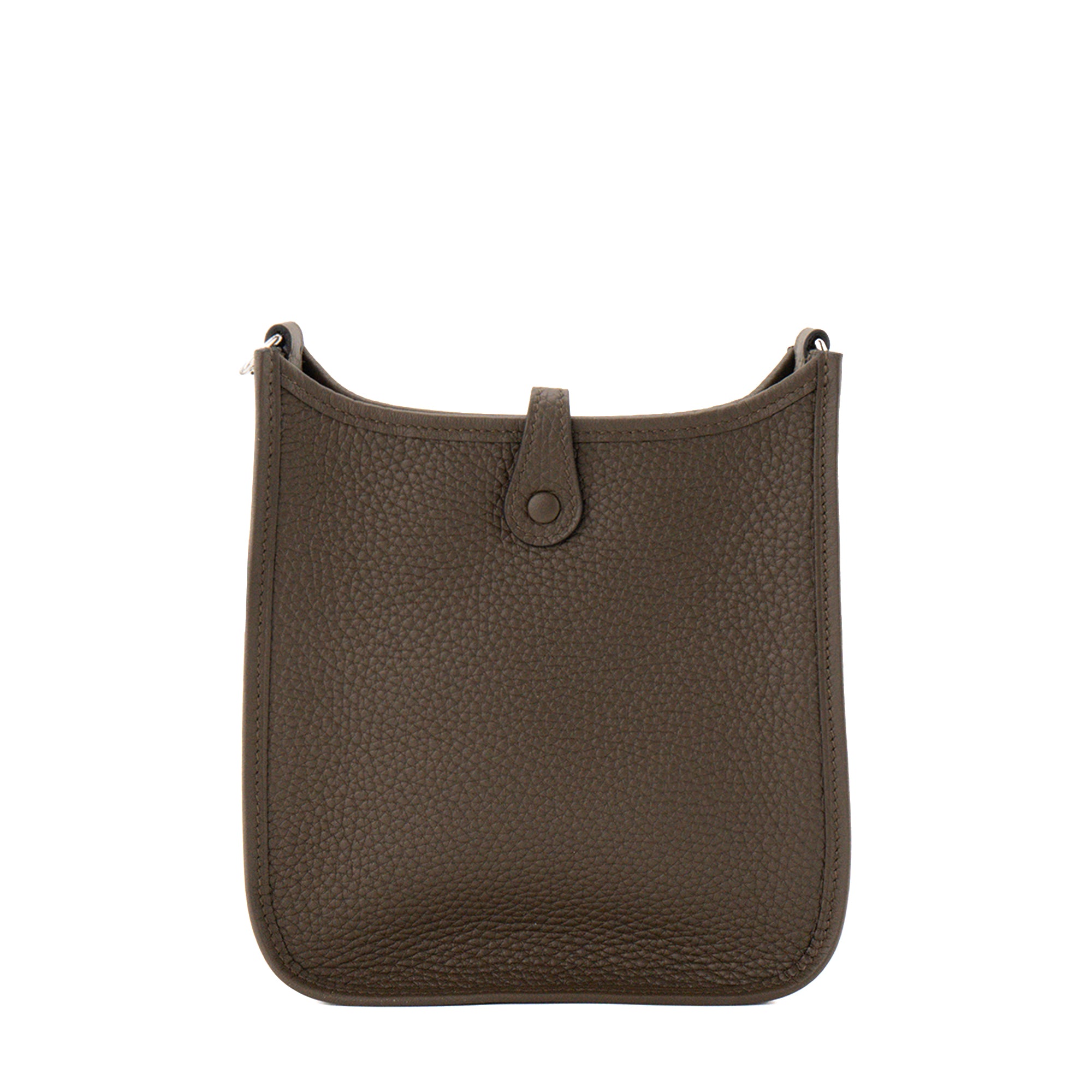 HERMÈS - Sac à bandoulière Evelyne 16 en cuir clémence kaki