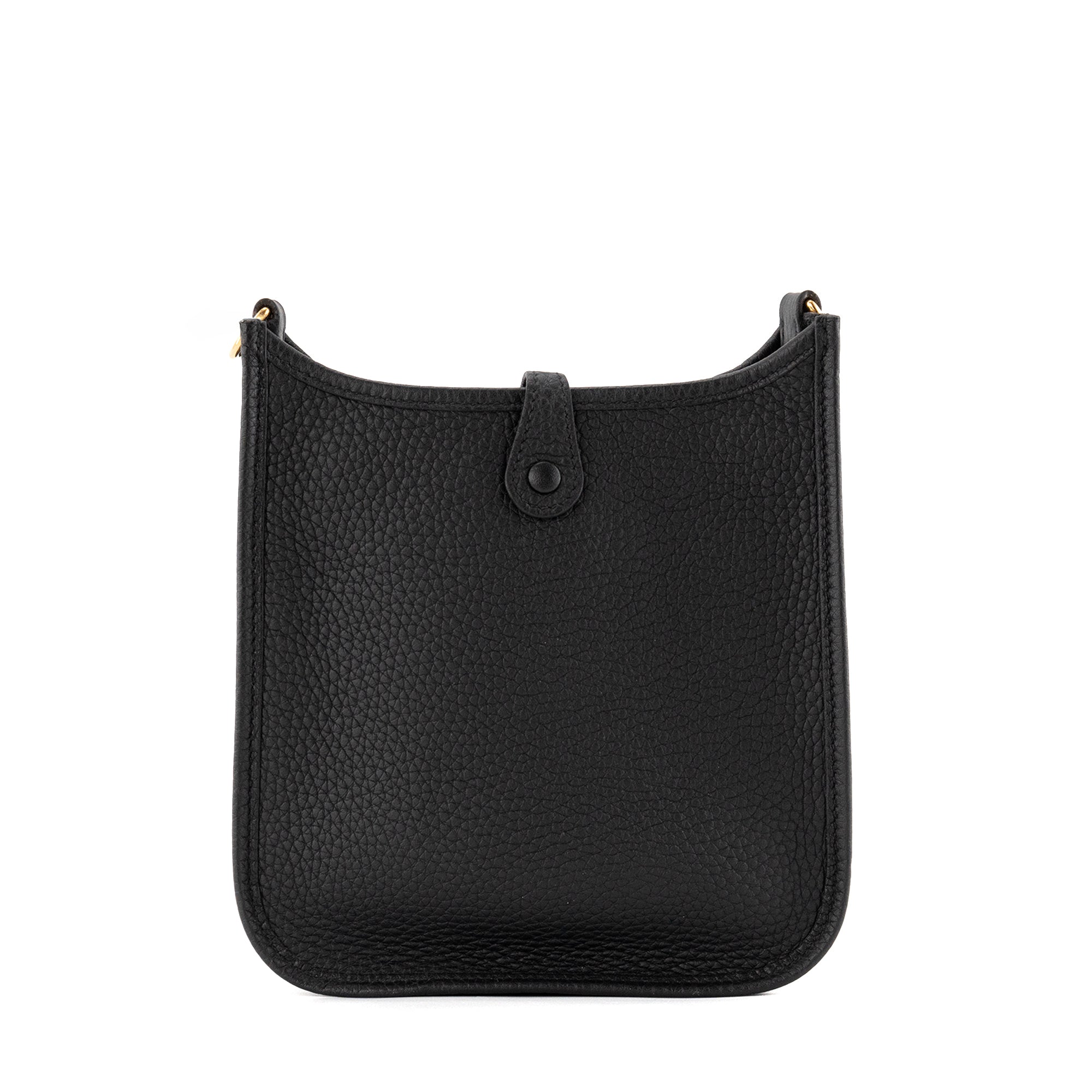 HERMÈS - Sac à bandoulière Evelyne 16 Hermès en cuir clémence noir