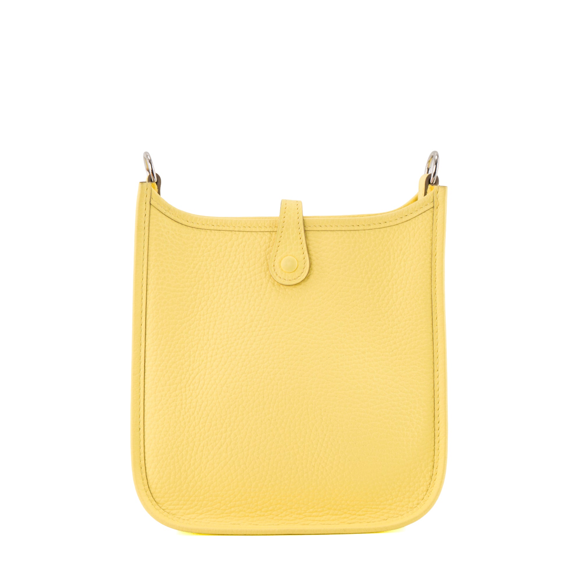 HERMÈS - Sac à bandoulière Evelyne 16 Hermès en cuir clémence jaune limoncello