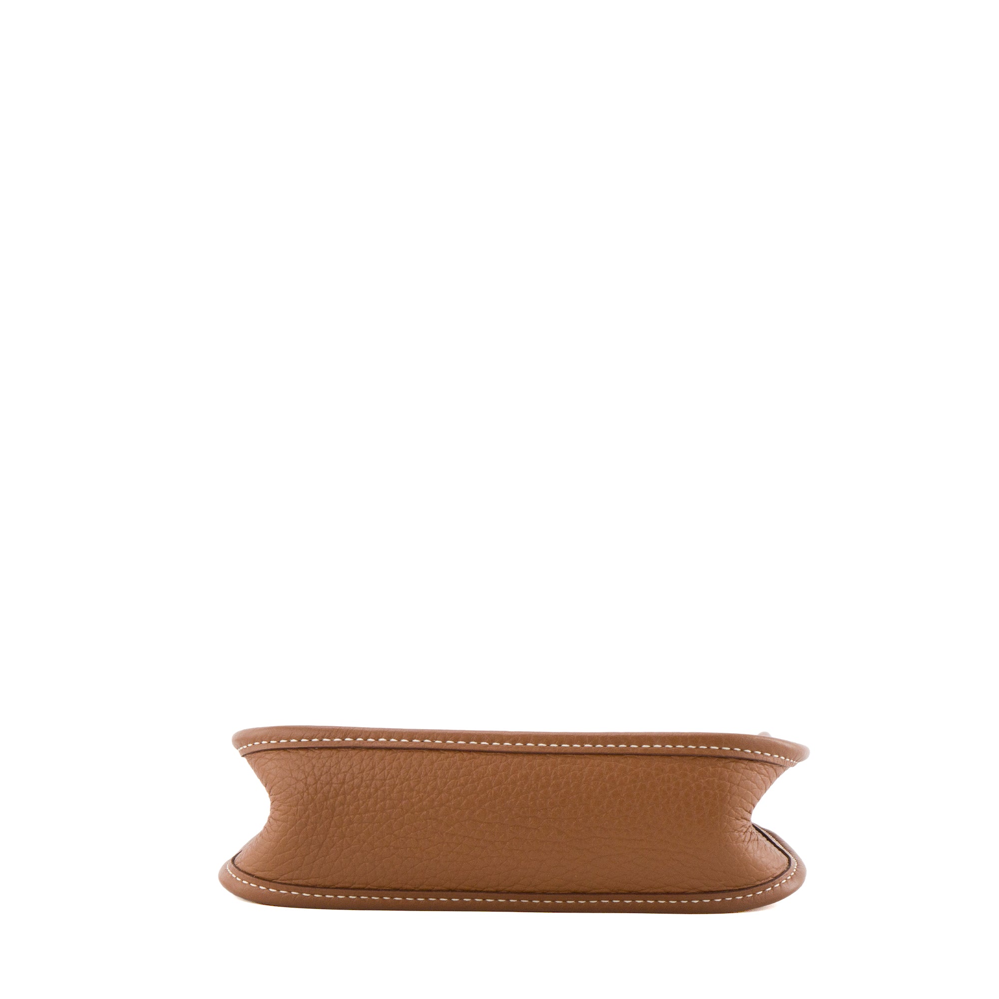 HERMÈS - Sac à bandoulière Evelyne 16 Hermès en cuir clémence marron gold
