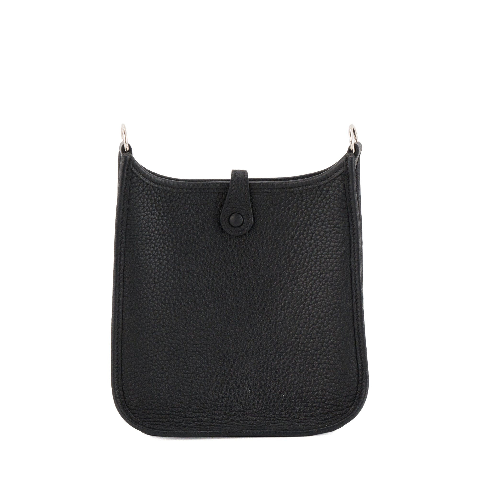 HERMÈS - Sac à bandoulière Evelyne 16 Hermès en cuir clémence noir