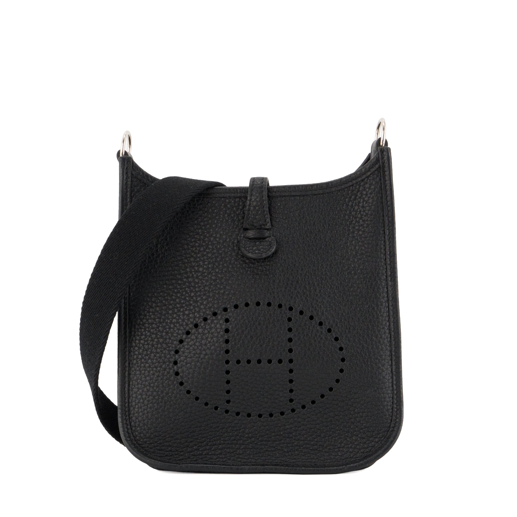 HERMÈS - Sac à bandoulière Evelyne 16 Hermès en cuir clémence noir