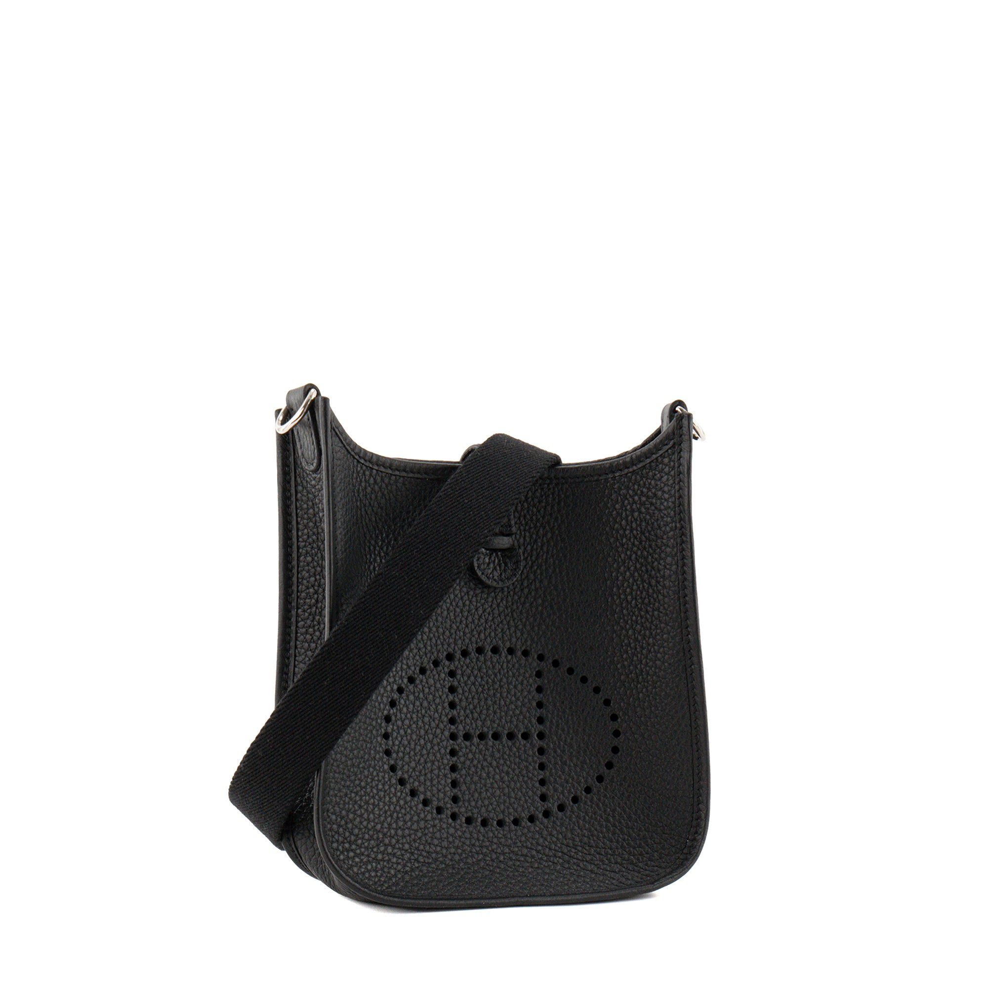 HERMÈS - Sac à bandoulière Evelyne 16 Hermès en cuir clémence noir