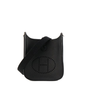HERMÈS - Sac à bandoulière Evelyne 16 Hermès en cuir clémence noir