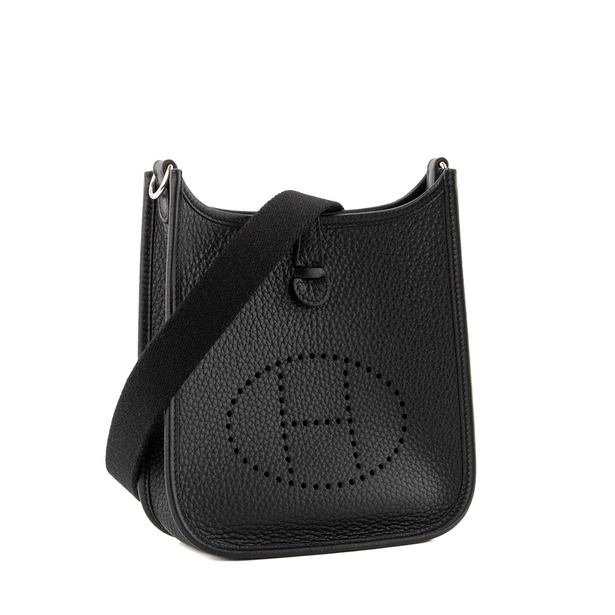 HERMÈS - Sac à bandoulière Evelyne 16 Hermès en cuir clémence noir