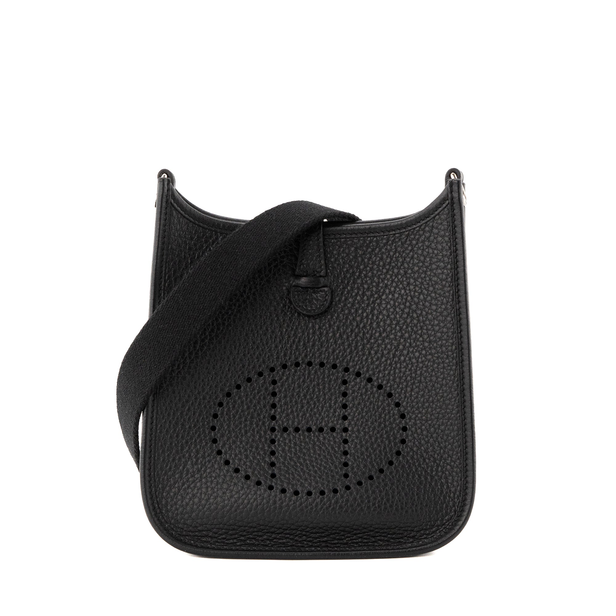 HERMÈS - Sac à bandoulière Evelyne 16 Hermès en cuir clémence noir