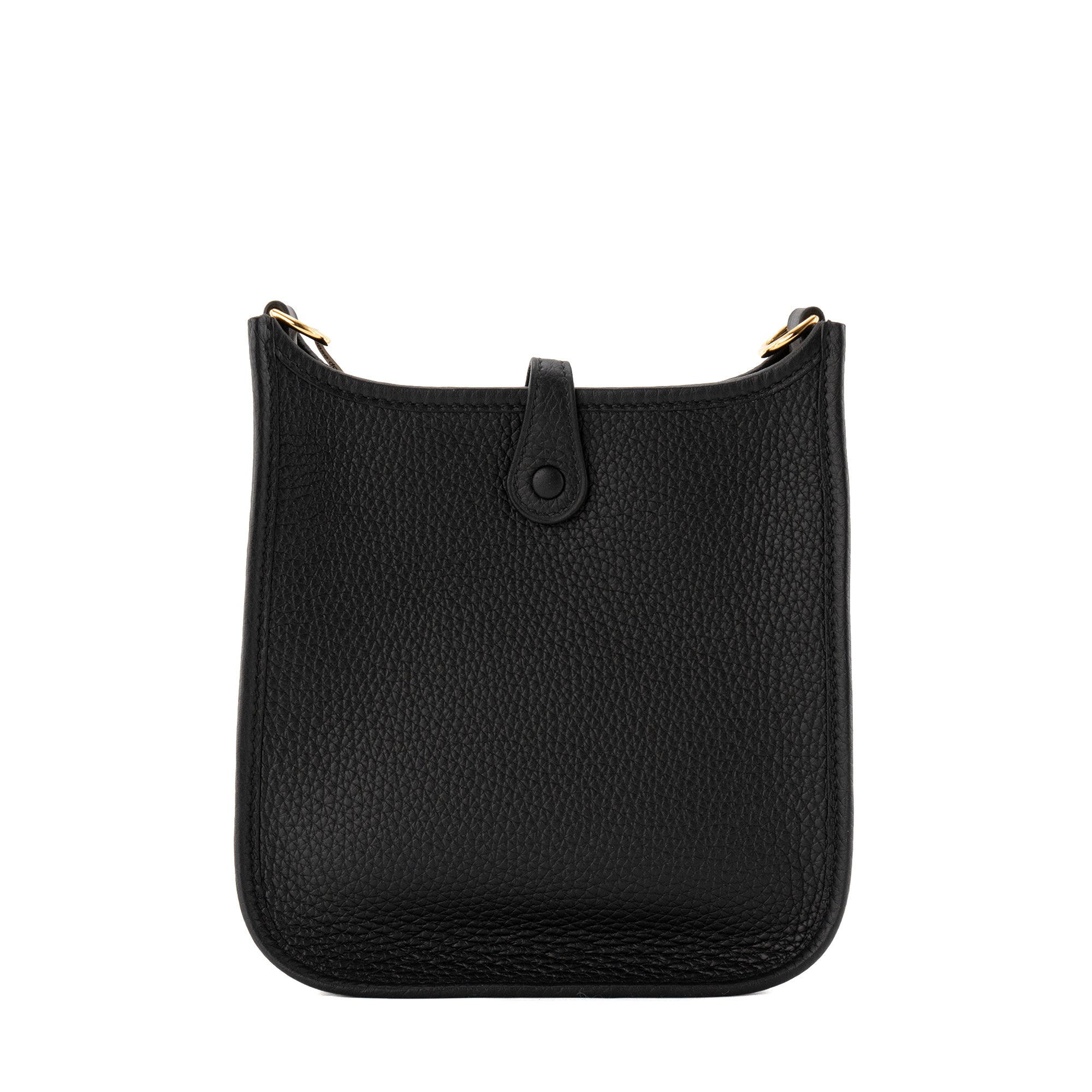 HERMÈS - Sac à bandoulière Evelyne 16 Hermès en cuir clémence noir