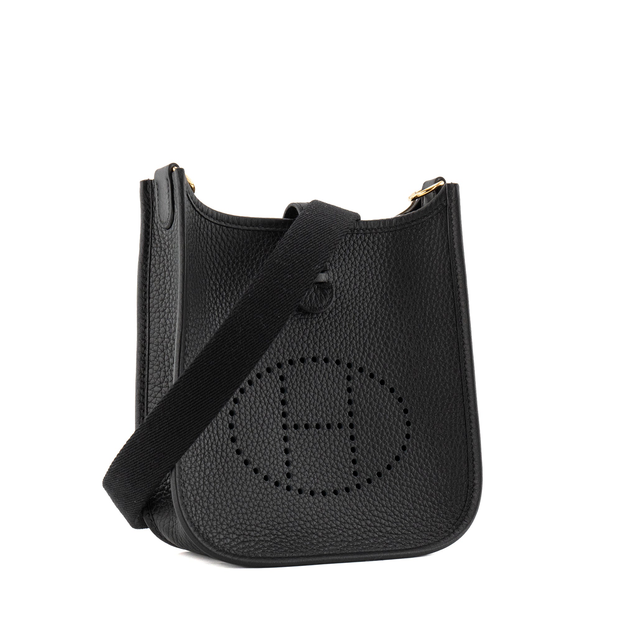 HERMÈS - Sac à bandoulière Evelyne 16 Hermès en cuir clémence noir