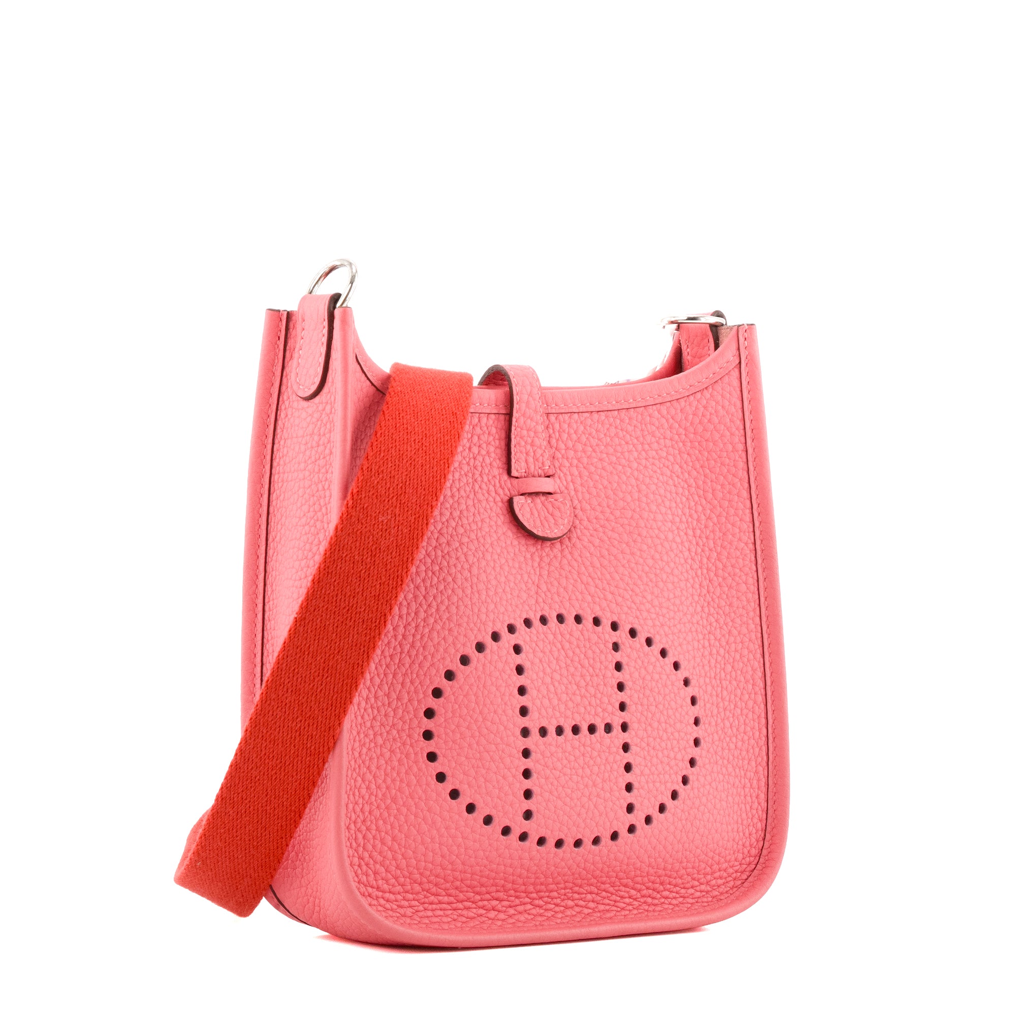 HERMÈS - Sac à bandoulière Evelyne 16 Hermès en cuir clémence taurillon rose