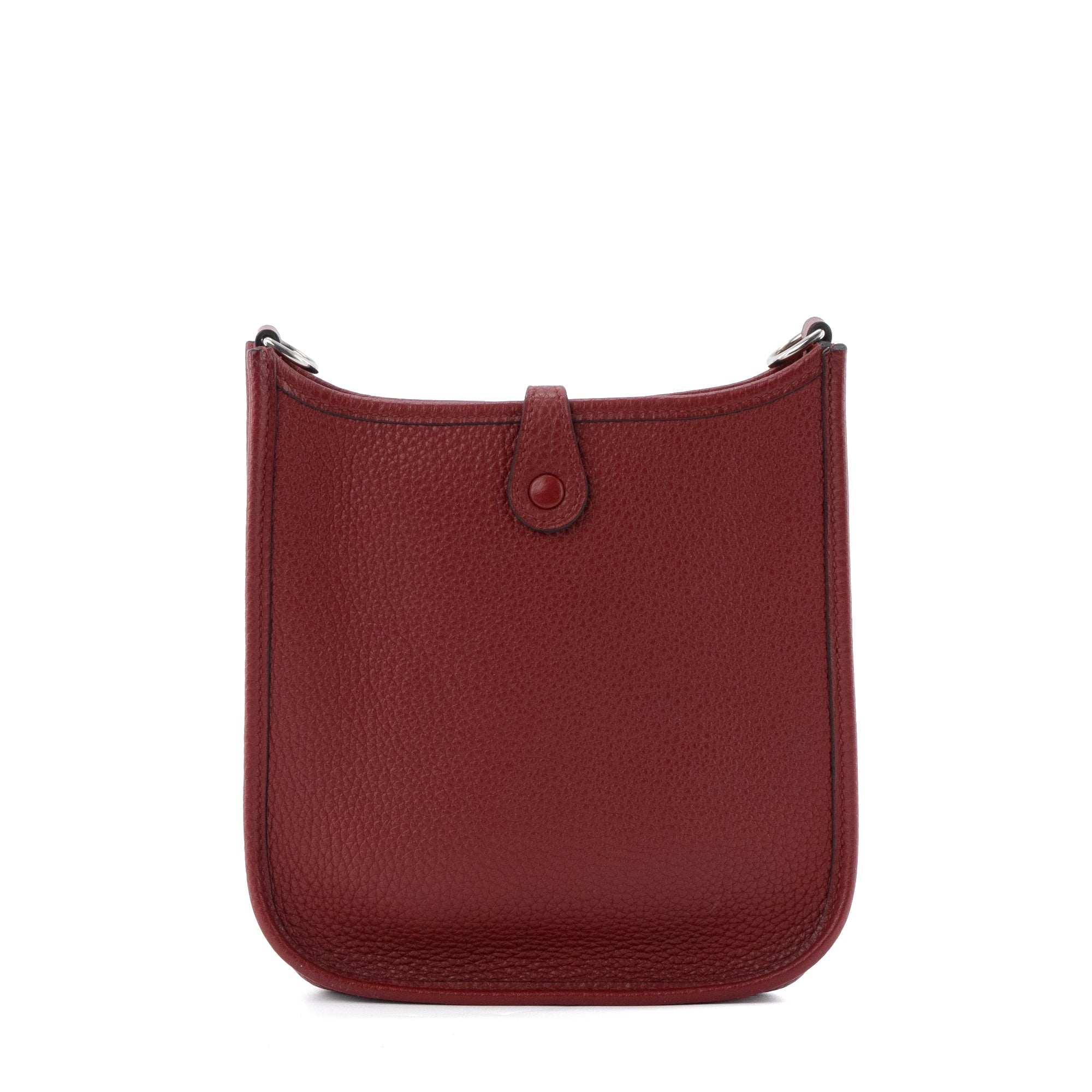 HERMÈS - Sac à bandoulière Evelyne 16 Mini Hermès en cuir clémence taurillon bordeaux