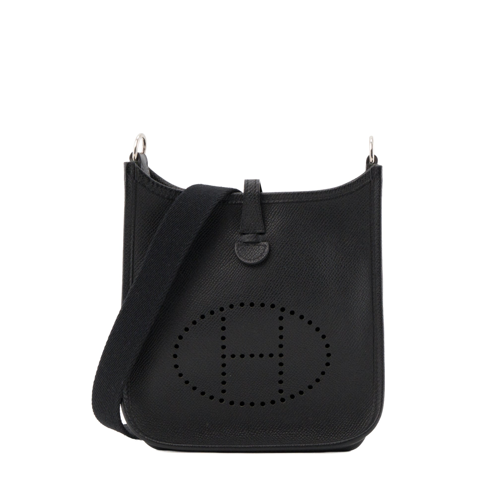 HERMÈS - Sac à bandoulière Evelyne 16 Hermès en cuir epsom noir