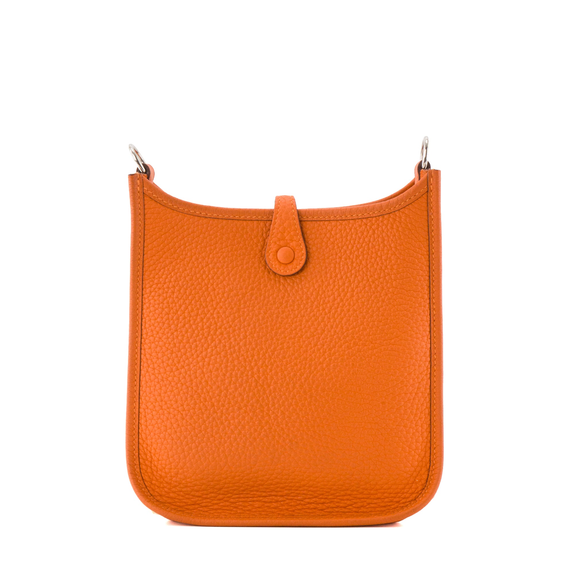 HERMÈS - Sac à bandoulière Evelyne 16 Hermès en cuir grainé orange