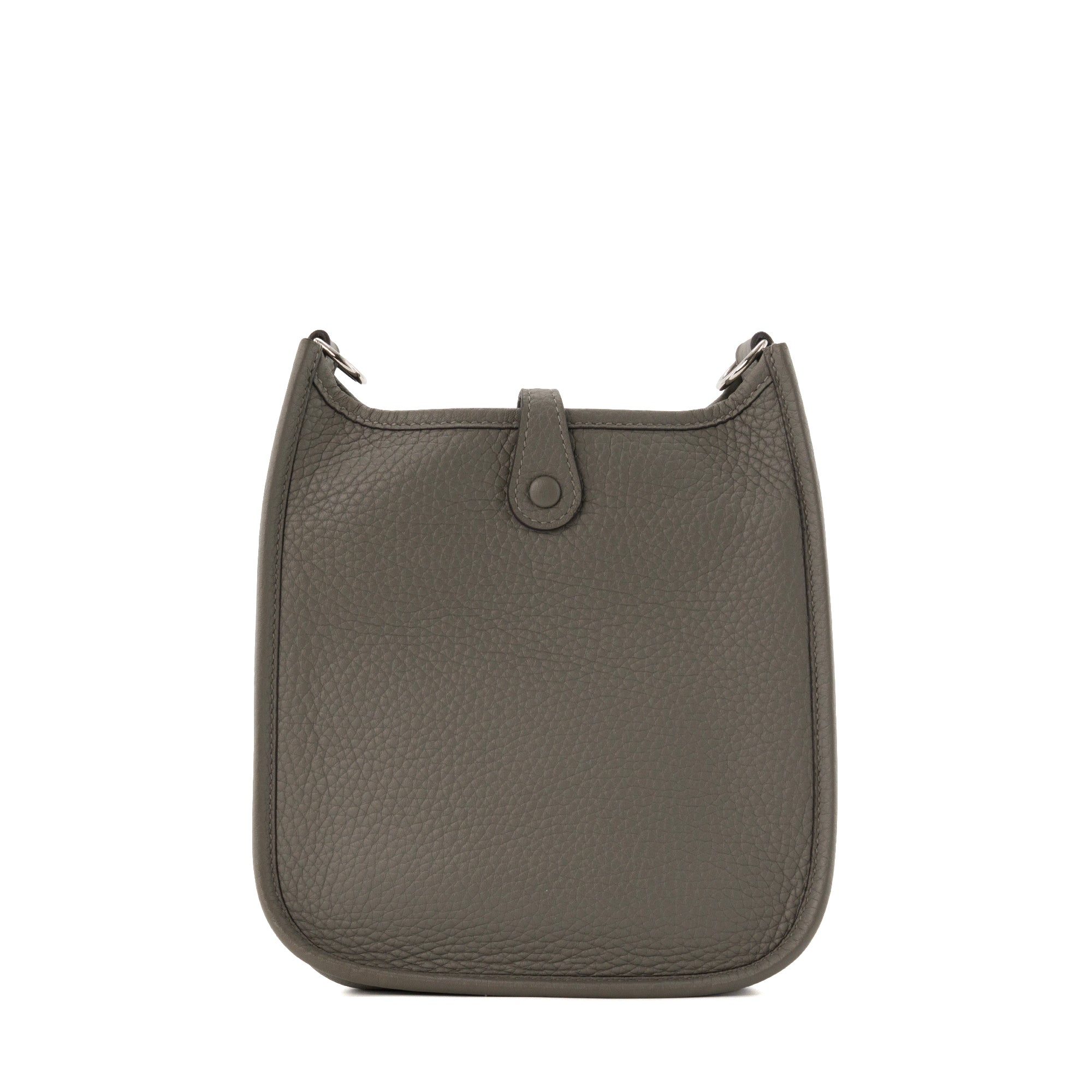 HERMÈS - Sac à bandoulière Evelyne 16 Mini Hermès en cuir clémence gris