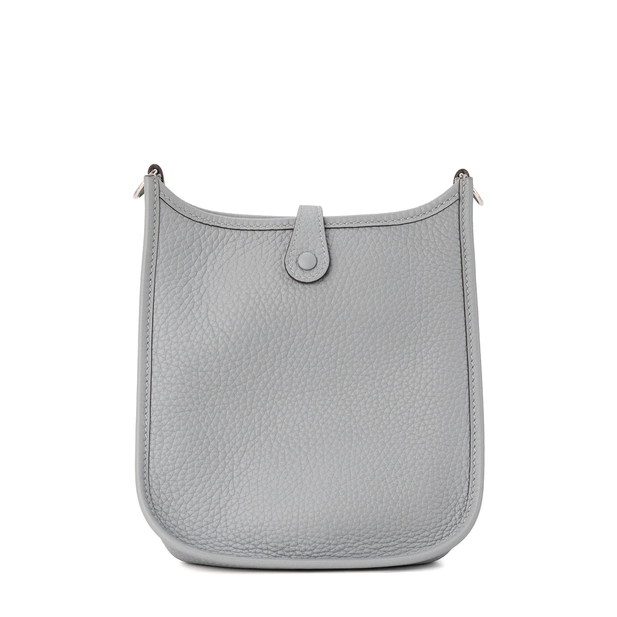 HERMÈS - Sac à bandoulière Evelyne 16 Hermès en cuir clémence gris