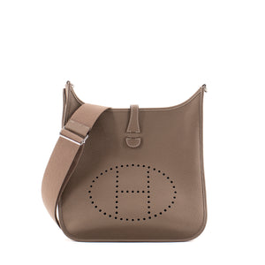 HERMÈS - Sac à bandoulière Evelyne 29 III Hermès en cuir taurillon étoupe