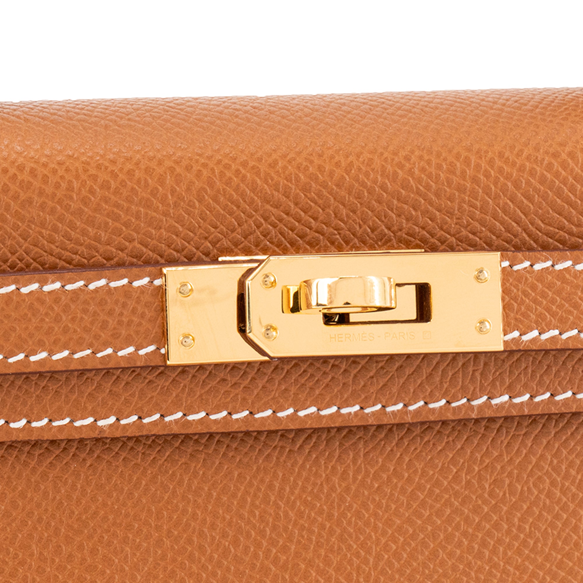 HERMÈS - Sac à bandoulière Kelly 20 mini Hermès en cuir epsom marron gold