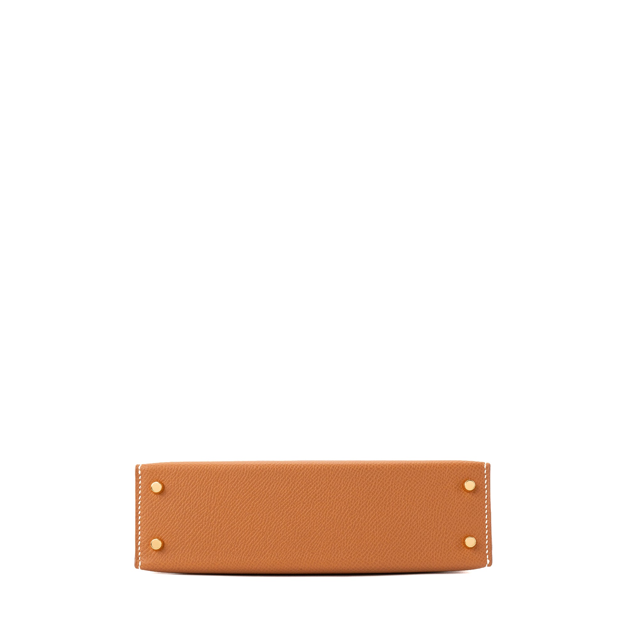 HERMÈS - Sac à bandoulière Kelly 20 mini Hermès en cuir epsom marron gold