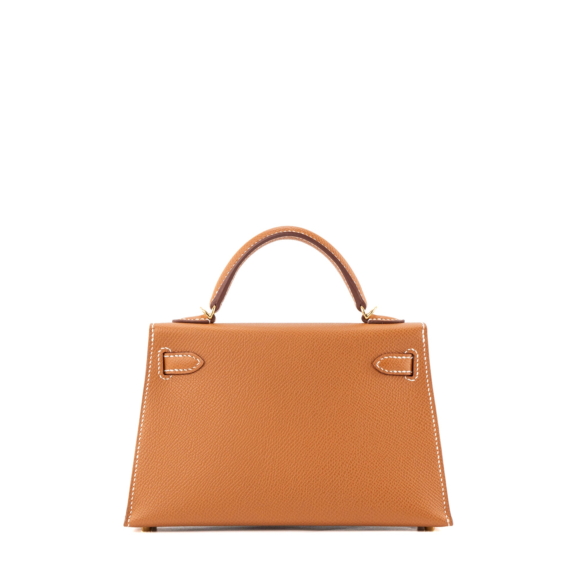 HERMÈS - Sac à bandoulière Kelly 20 mini Hermès en cuir epsom marron gold