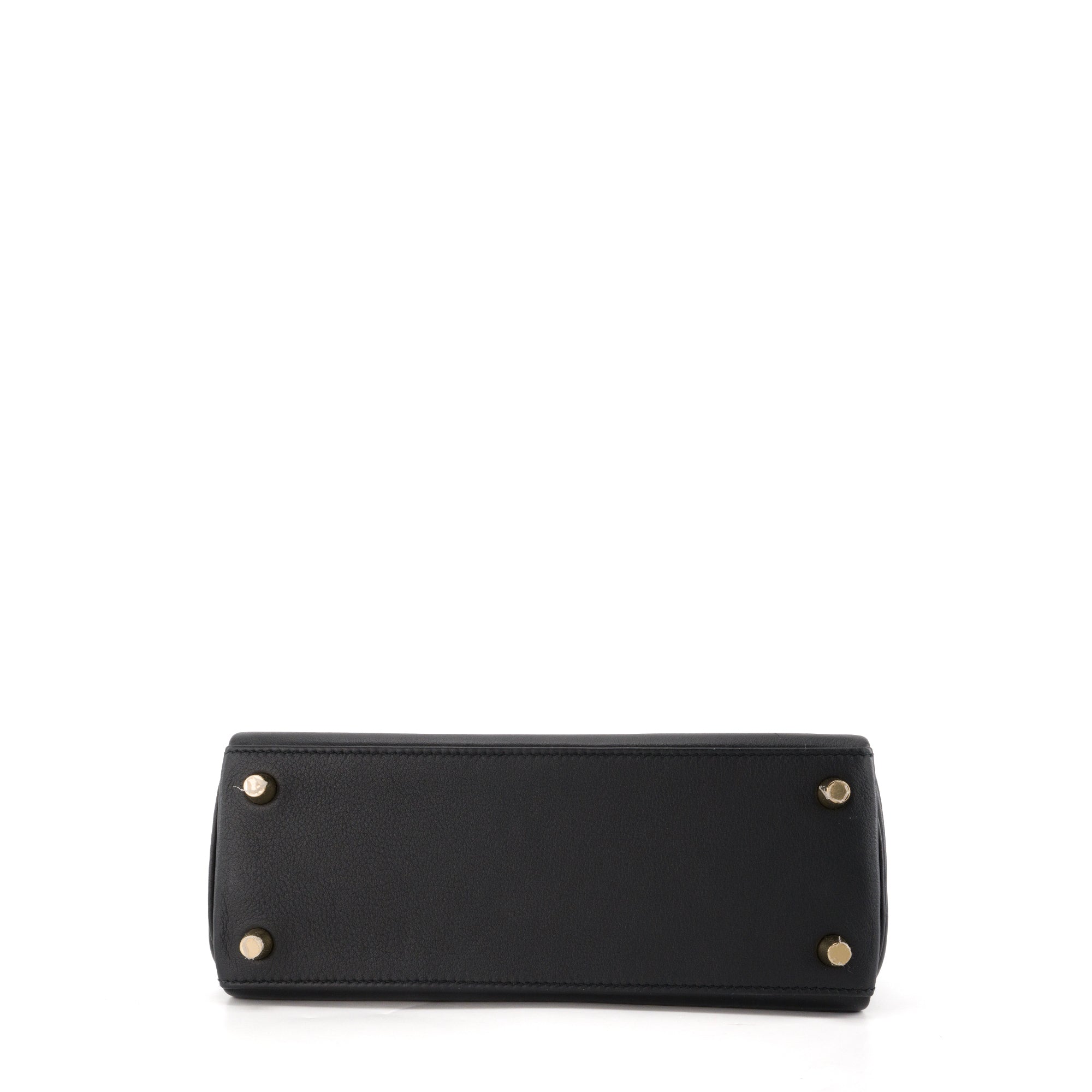 HERMÈS - Sac à bandoulière Kelly 25 Hermès en cuir de veau swift noir HSS