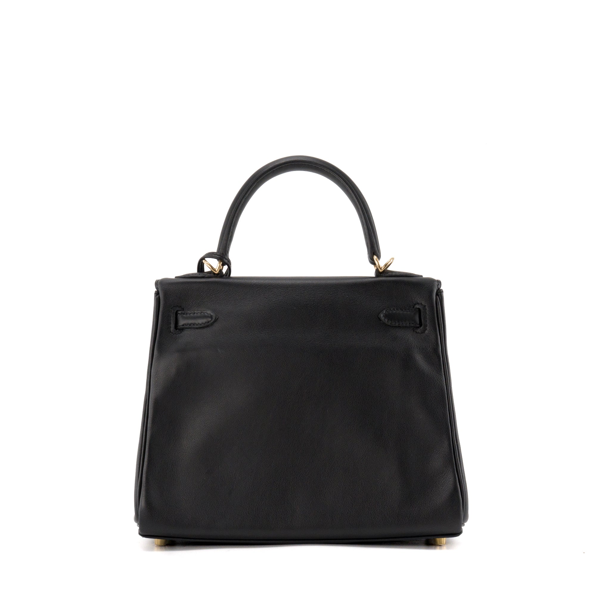HERMÈS - Sac à bandoulière Kelly 25 Hermès en cuir de veau swift noir HSS