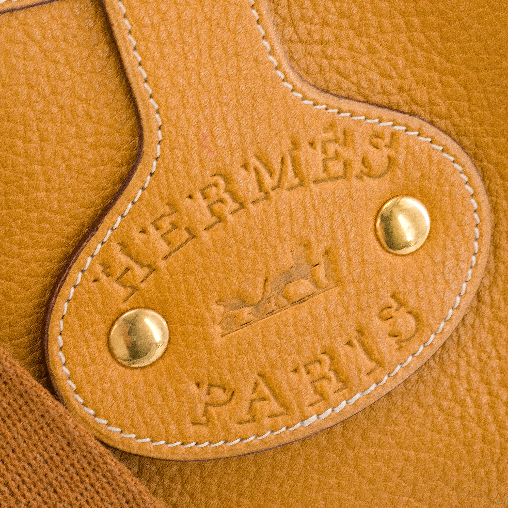 HERMÈS - Sac à bandoulière Rodéo Hermès en cuir clémence marron vintage