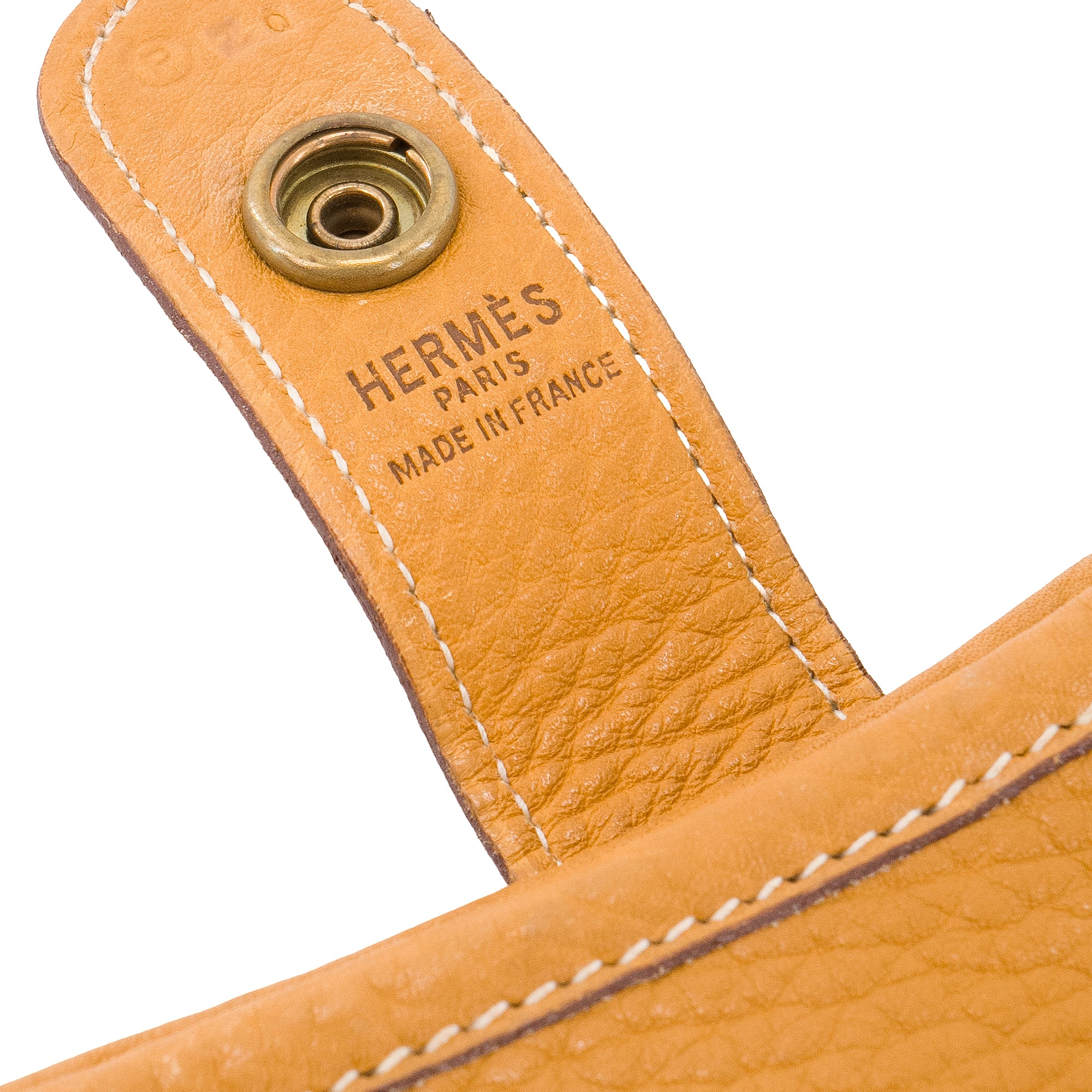 HERMÈS - Sac à bandoulière Rodéo Hermès en cuir clémence marron vintage