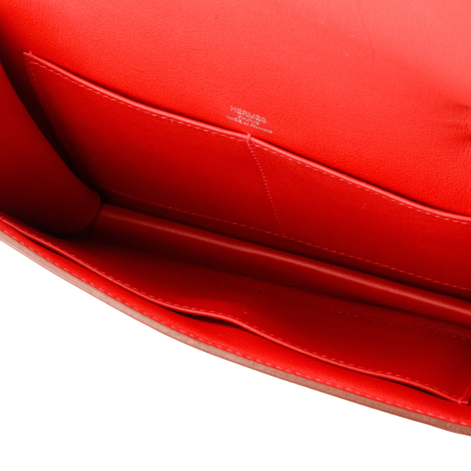 HERMÈS - Sac à épaule Caténina Hermès en cuir swift rouge