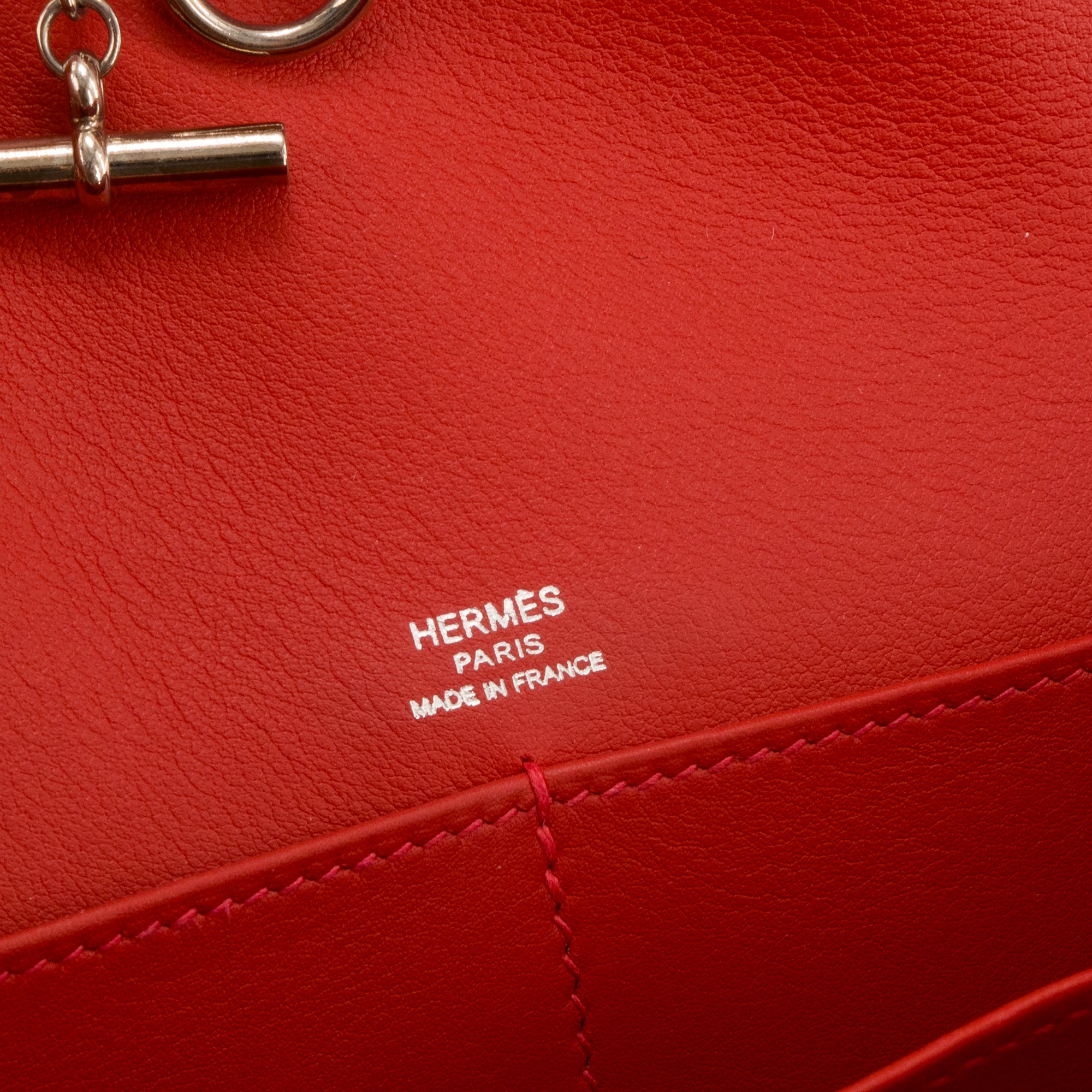 HERMÈS - Sac à épaule Caténina Hermès en cuir swift rouge