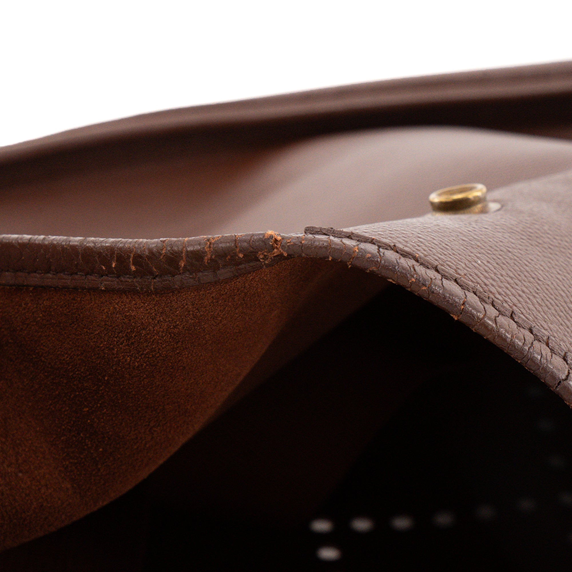 HERMÈS - Sac à épaule Evelyne GM Hermès en cuir Epsom marron vintage