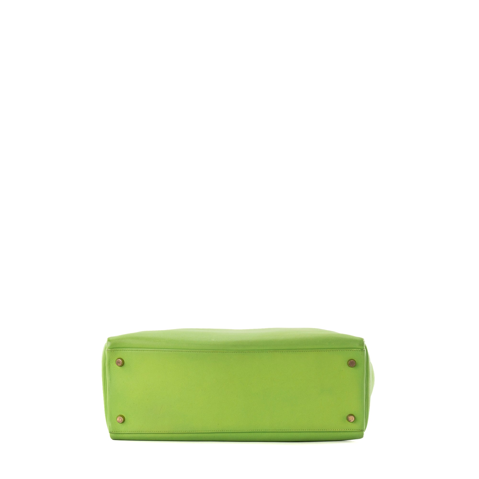 HERMÈS - Sac à épaule Kelly 35 Hermès en cuir lisse swift vert