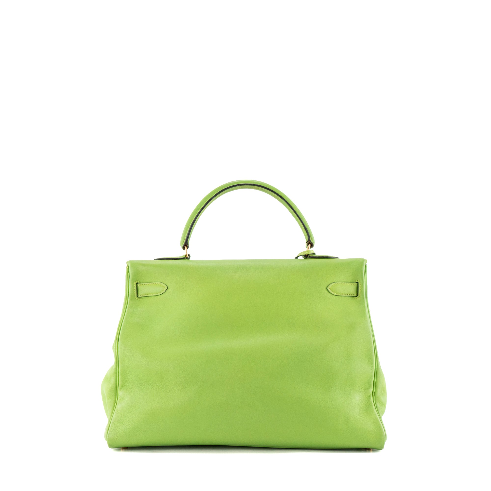 HERMÈS - Sac à épaule Kelly 35 Hermès en cuir lisse swift vert