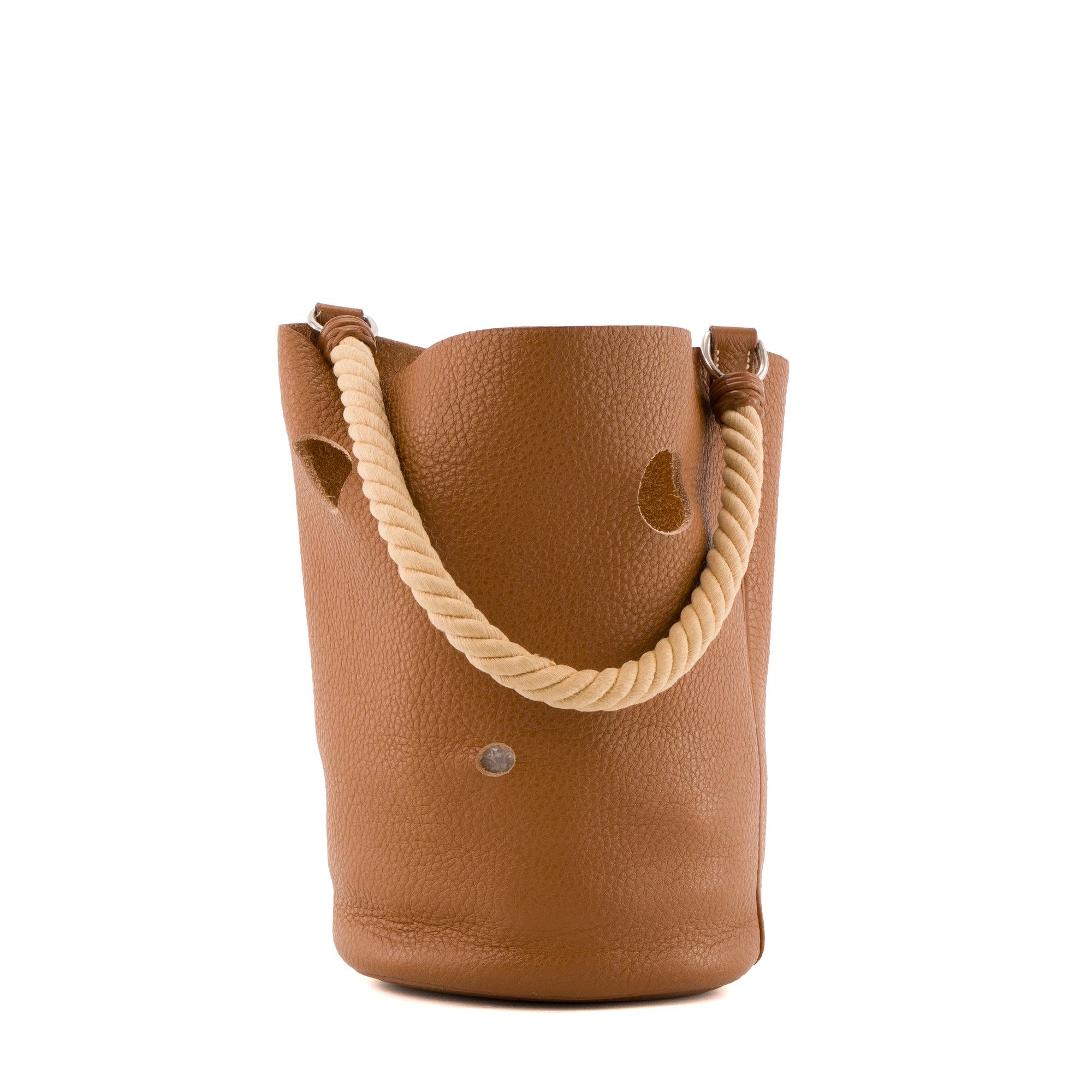 HERMÈS - Sac à épaule Mangeoire Hermès en cuir clémence taurillon gold