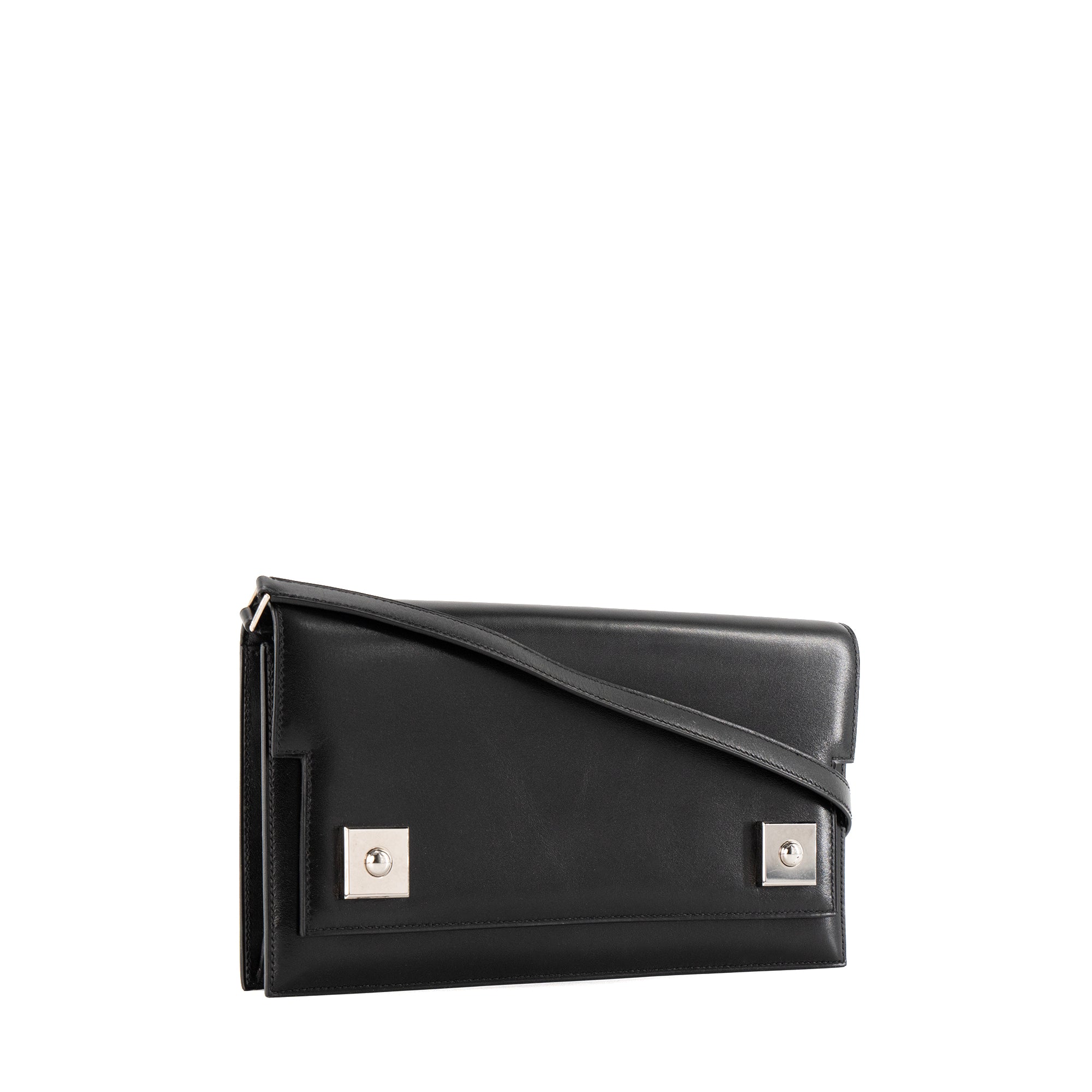 HERMÈS - Sac à épaule Piano Duo Hermès en cuir box noir