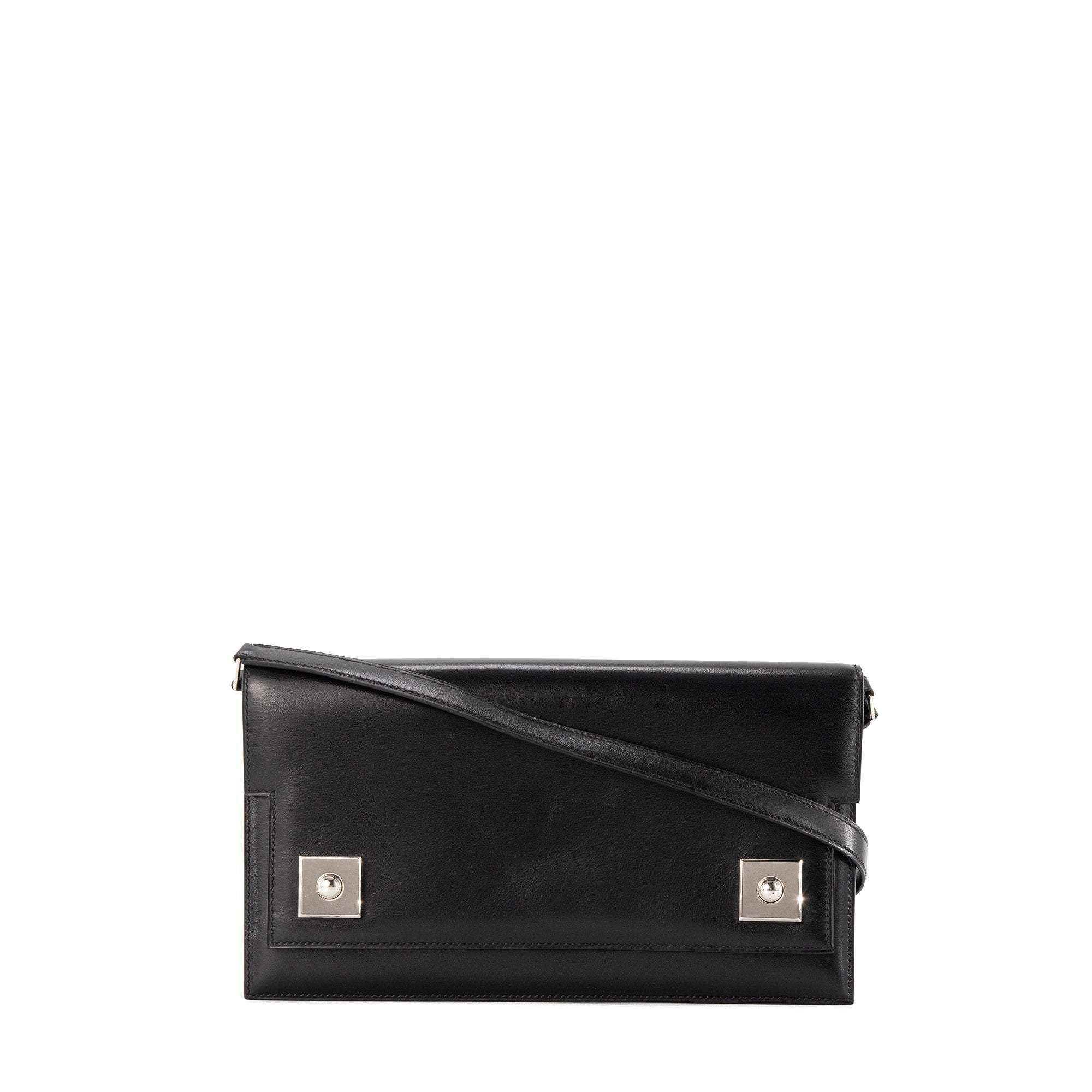 HERMÈS - Sac à épaule Piano Duo Hermès en cuir box noir